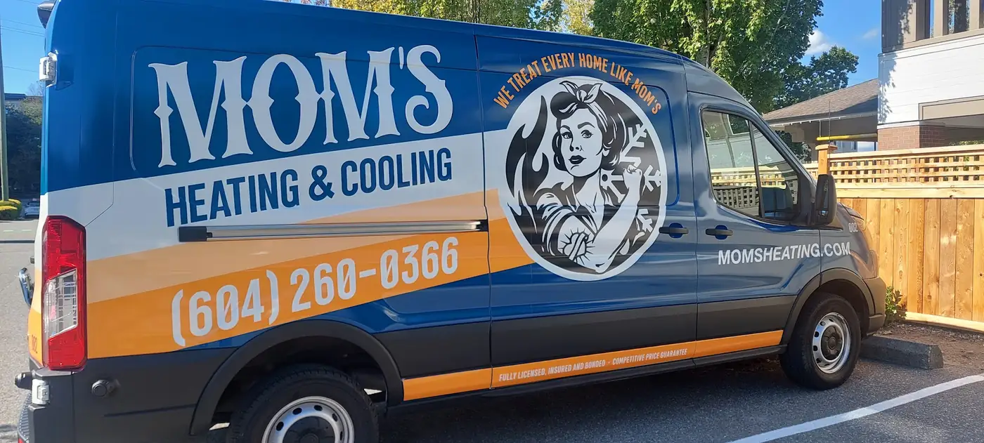 A Mom's Heating & Cooling service van